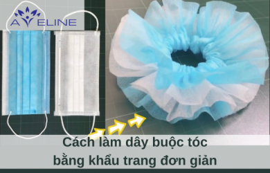 Cách làm dây buộc tóc bằng khẩu trang đơn giản